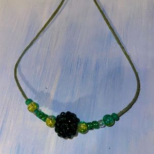 Hemp marble beaded necklace
